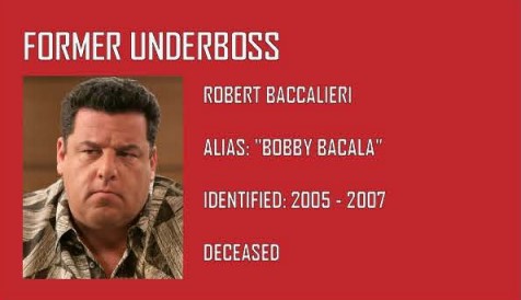 Former Underboss Robert Bobby Bacala Baccalieri